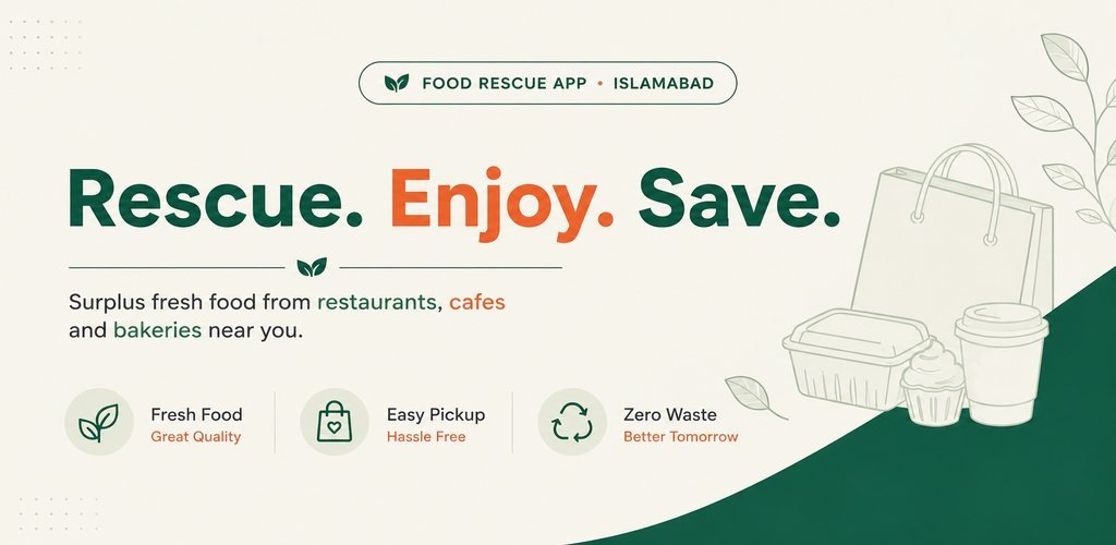 Rescue. Enjoy. Save. - fresh food deals picked up from local restaurants and bakeries through the SastaKhana app